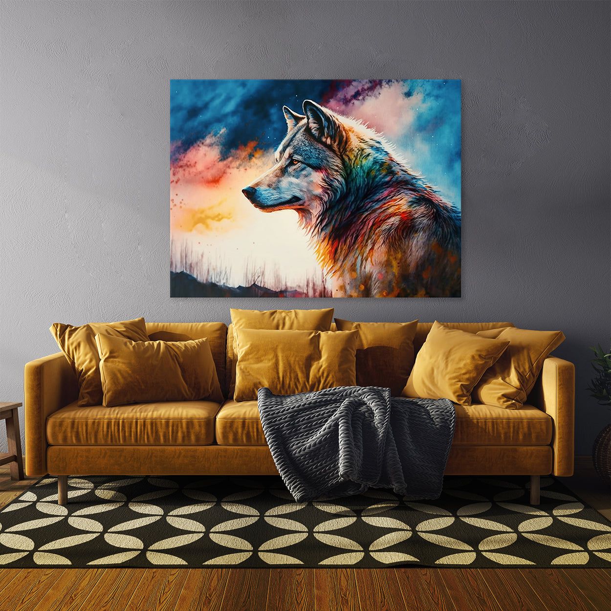 Wolf Realistic Colorful 3