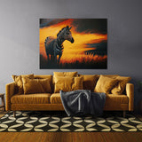 Zebra In Sunset Field 10