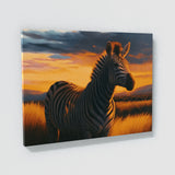 Zebra Realistic Grass Sunset 25