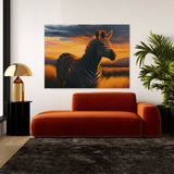 Zebra Realistic Grass Sunset 25