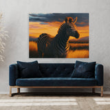 Zebra Realistic Grass Sunset 25