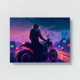 Motorcycle Neon Cityscape 33