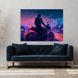 Motorcycle Neon Cityscape 33