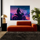 Motorcycle Neon Cityscape 33