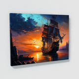 Nautical Harbor Sunset Scene 55