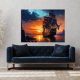 Nautical Harbor Sunset Scene 55