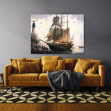 Ship Sailboat Harbor Watercolor 26