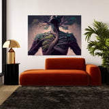 Surreal Person Tree Chest Sky 82
