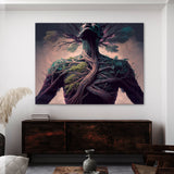 Surreal Person Tree Chest Sky 82