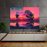 Vaporwave Sunset Glitch 64