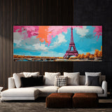 Eiffel Tower Neon Paris Skyline 87