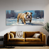 Bulldog Snowy Canine Stroll 35