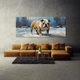 Bulldog Snowy Canine Stroll 35