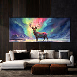 Reindeer Colorful Night Sky 28