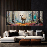 Deer Colorful Forest Fragments 124