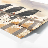 Bird Crow Fence Gathering 11