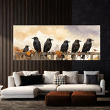 Bird Crow Fence Gathering 11