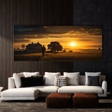 Farmhouse Sunset Silhouette 74