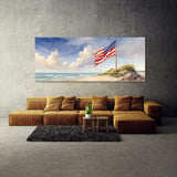 American Flag Flag Over Waves 26