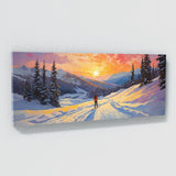 Skier Sunset Shadows Glide 61