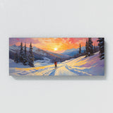 Skier Sunset Shadows Glide 61