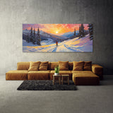 Skier Sunset Shadows Glide 61