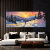 Skier Sunset Shadows Glide 61