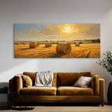 Farm Sunlit Haystacks 62