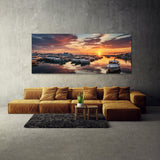 Scene Harbor Sunset Reflection 75