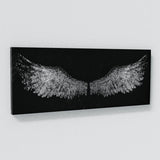 Angel Wings Silver Black Wall Art