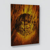 Bitcoin Abstract Yellow Wall Art