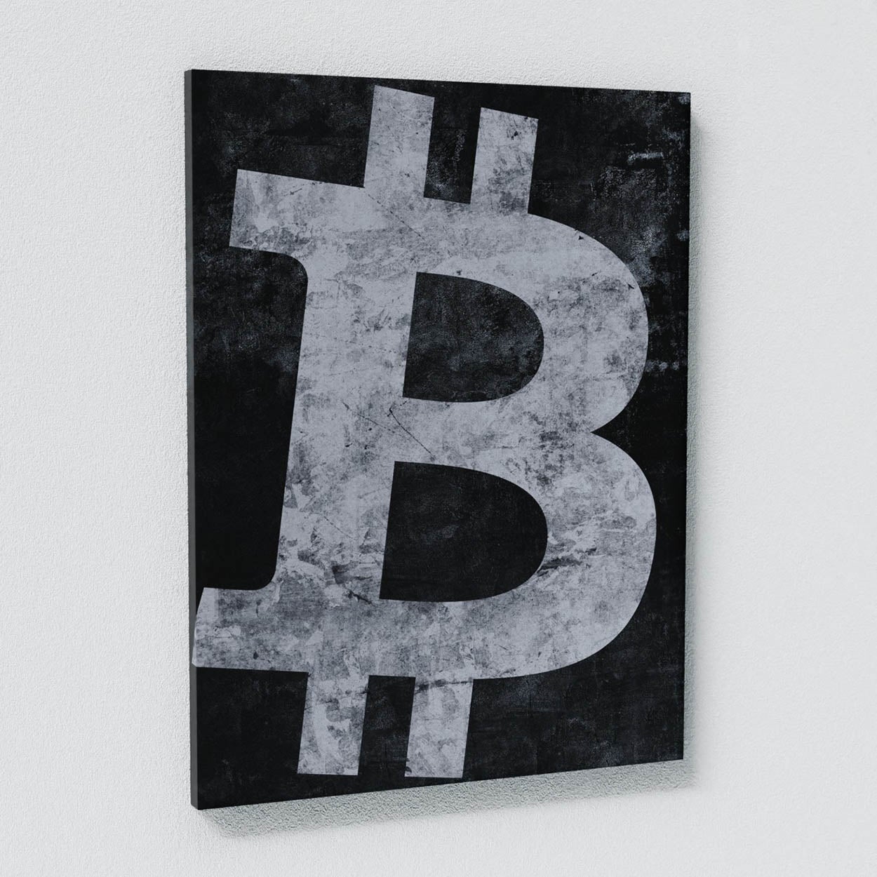 Bitcoin Concrete Black & White Wall Art