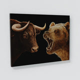 Bull vs Bear Heads Wall Art