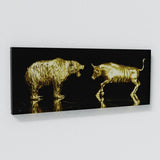 Bull vs Bear Statues Wall Art