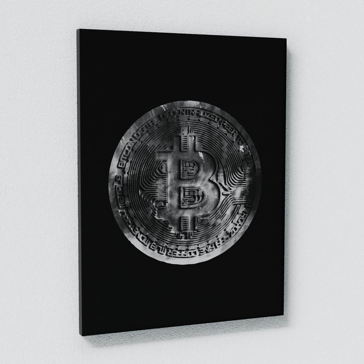 Bitcoin Silver Coin Wall Art