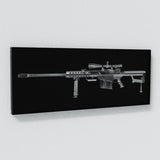 Sniper Barrett M82A1 Silver Wall Art