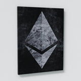 Bitcoin & Ethereum Concrete Wall Art