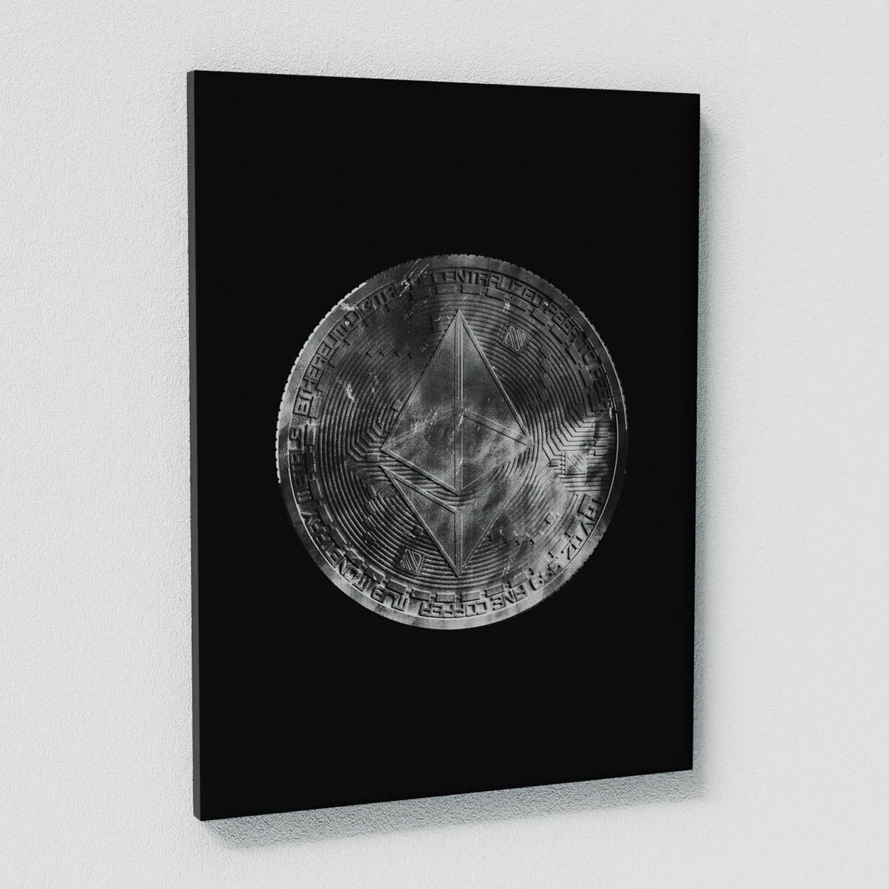 Ethereum Silver Coin Wall Art