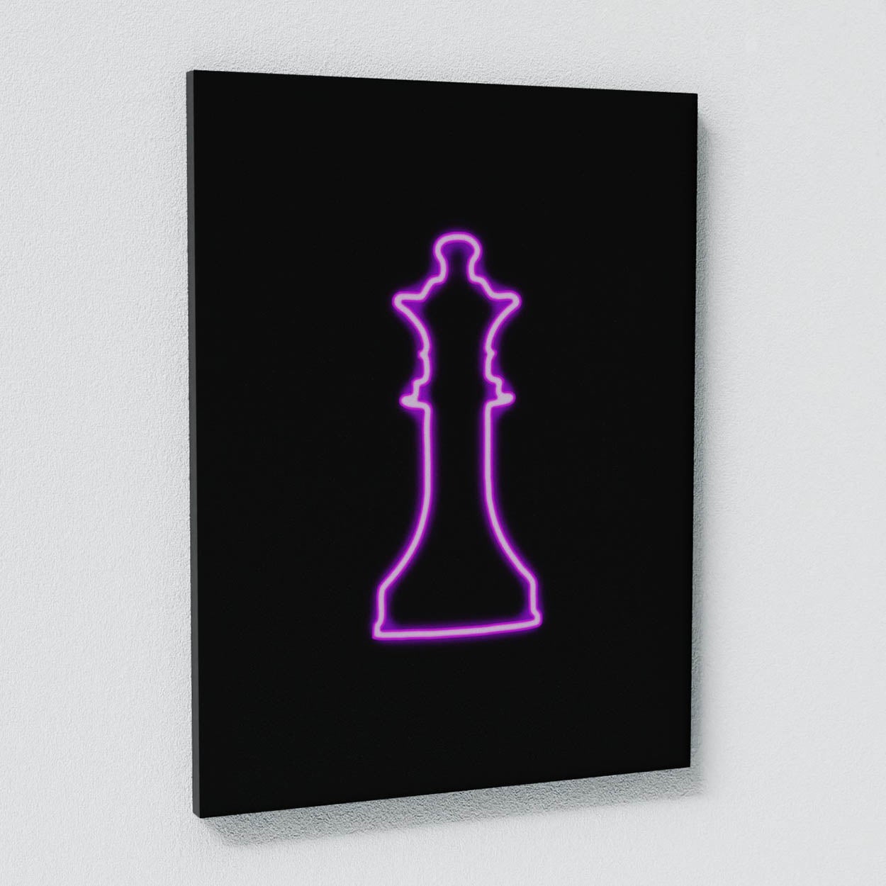 Chess Queen Neon Pink Wall Art