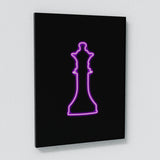 Chess Queen Neon Pink Wall Art
