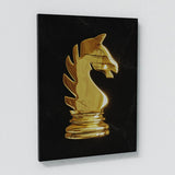 Chess Knight Gold Wall Art