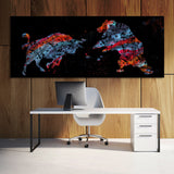 Bull vs Bear Money Abstract Wall Art