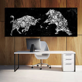 Bull vs Bear Money Wall Art