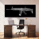 MK 16 SCAR-L Silver Wall Art