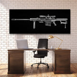 Sniper Barrett M82A1 Silver Wall Art