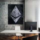 Ethereum Concrete Black & White Wall Art