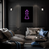Chess Queen Neon Pink Wall Art
