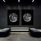 Bitcoin & Ethereum Silver Wall Art