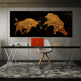 Bull vs Bear Gold Wall Art