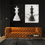 Chess King Queen Wall Art